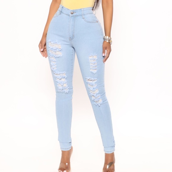 Ripped Light Wash Jeans - Picture 1 of 4